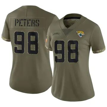 Women's Corey Peters Jacksonville Jaguars Nike Limited 2022 Salute To Service Jersey - Olive